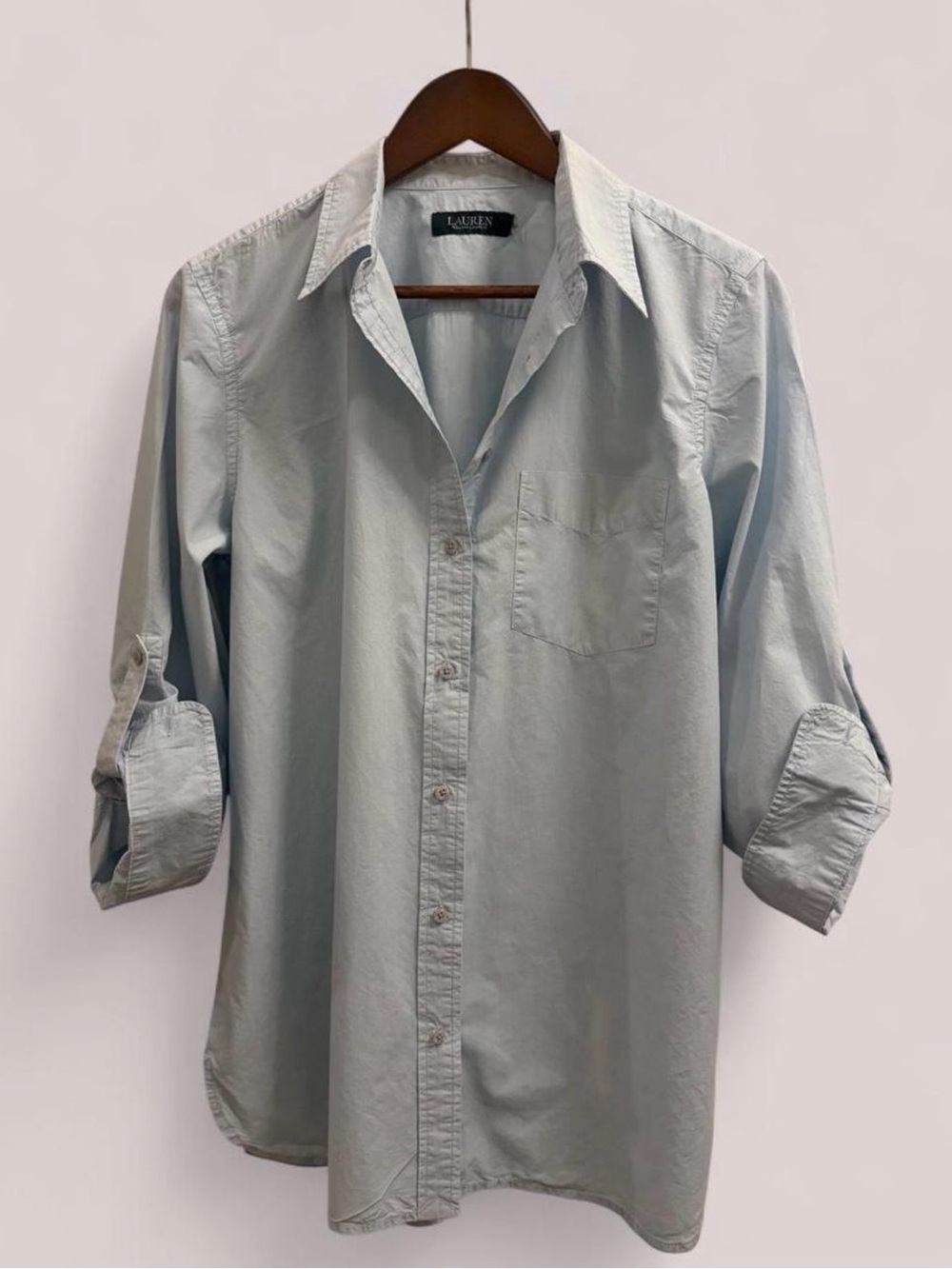 Ralph Lauren Ice Blue Women's Button-Down Shirt Med/Lg